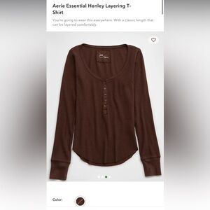 Brand new Aerie Essential Henley Layering T-
Shirt